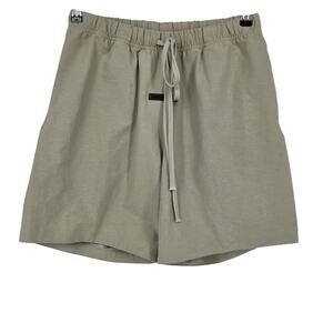 NWT Fear Of God Essentials Abbey Stone Beige Brushed Oxford Soccer Shorts Sz XS